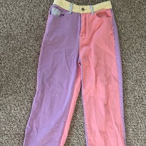 Multi-colored flower pants